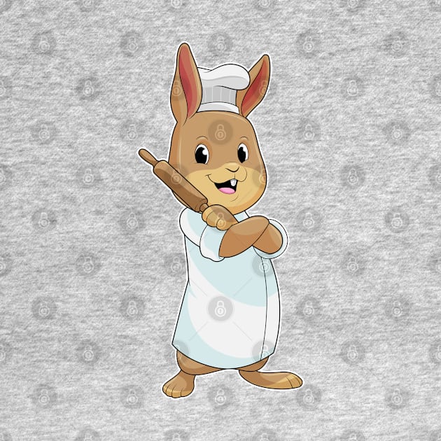 Rabbit as Baker with Rolling pin by Markus Schnabel